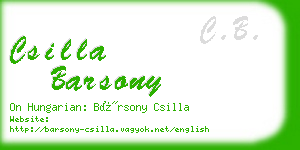 csilla barsony business card